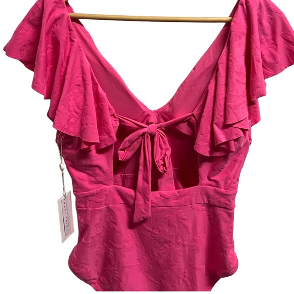 Trina Turk Ruffle Plunge Neck One Piece Swimsuit - Picture 5 of 9